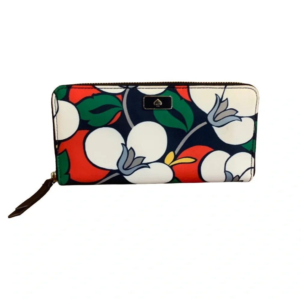 KATE SPADE "DAWN BREEZY" MULTI COLOR FLORAL LARGE CONTINENTAL WALLET - Picture 2 of 13